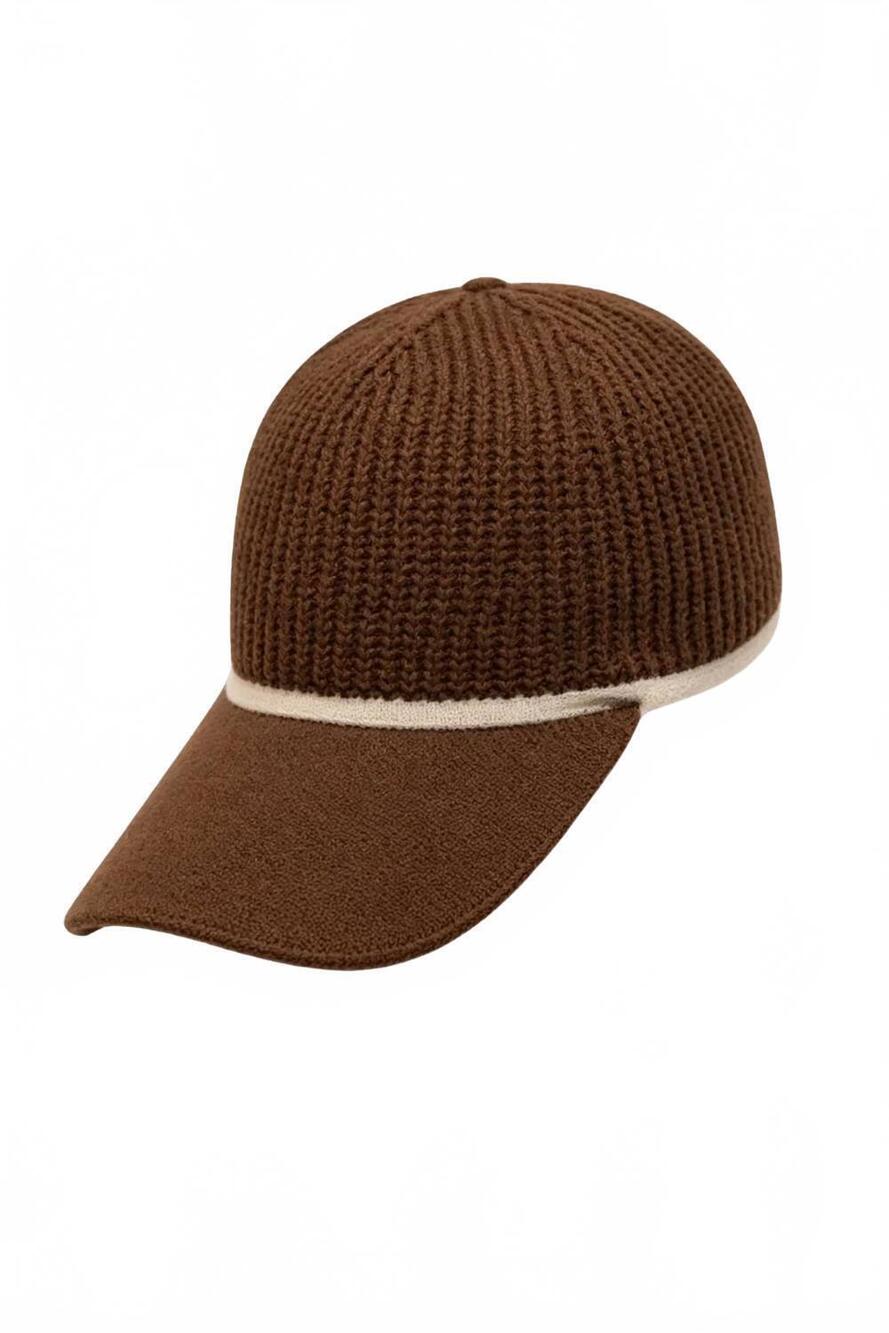 NEW BRUNELLO CUCINELLI women's lurex-ribbed baseball cap in dark broan